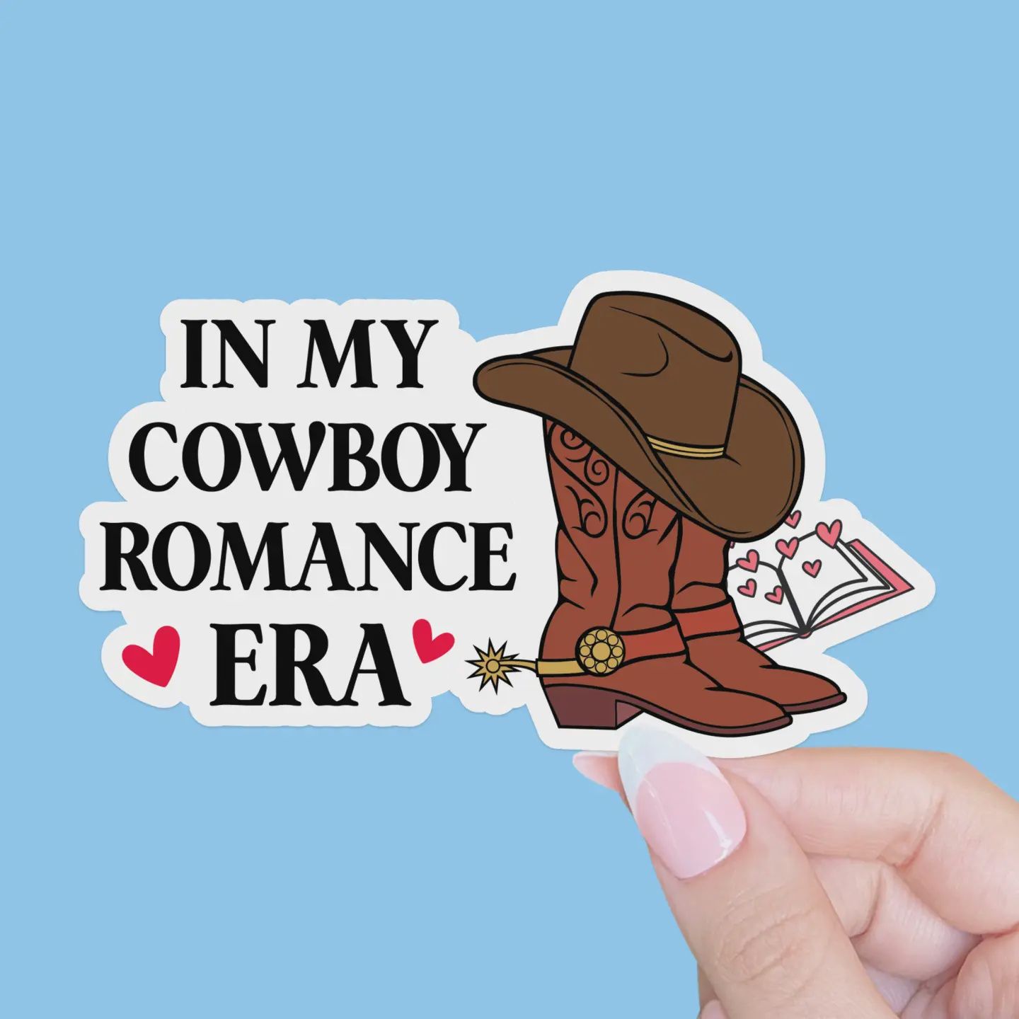 In My Cowboy Romance Era, Kindle Sticker, Laptop Sticker