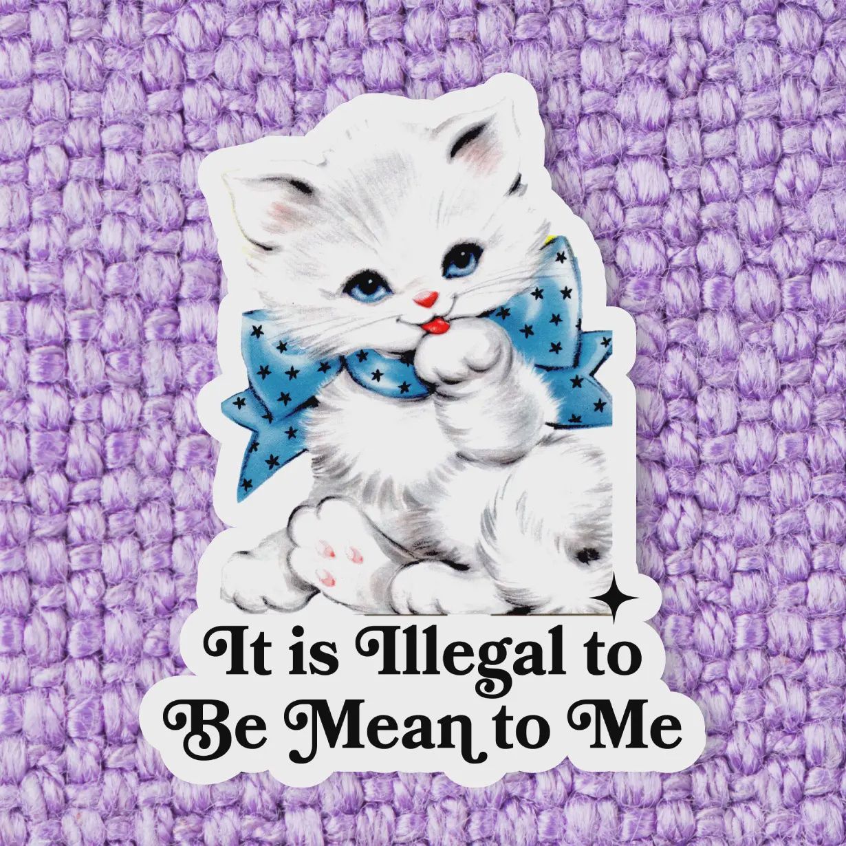 Funny Cat Sticker, Cute Vintage Sticker, Laptop Sticker