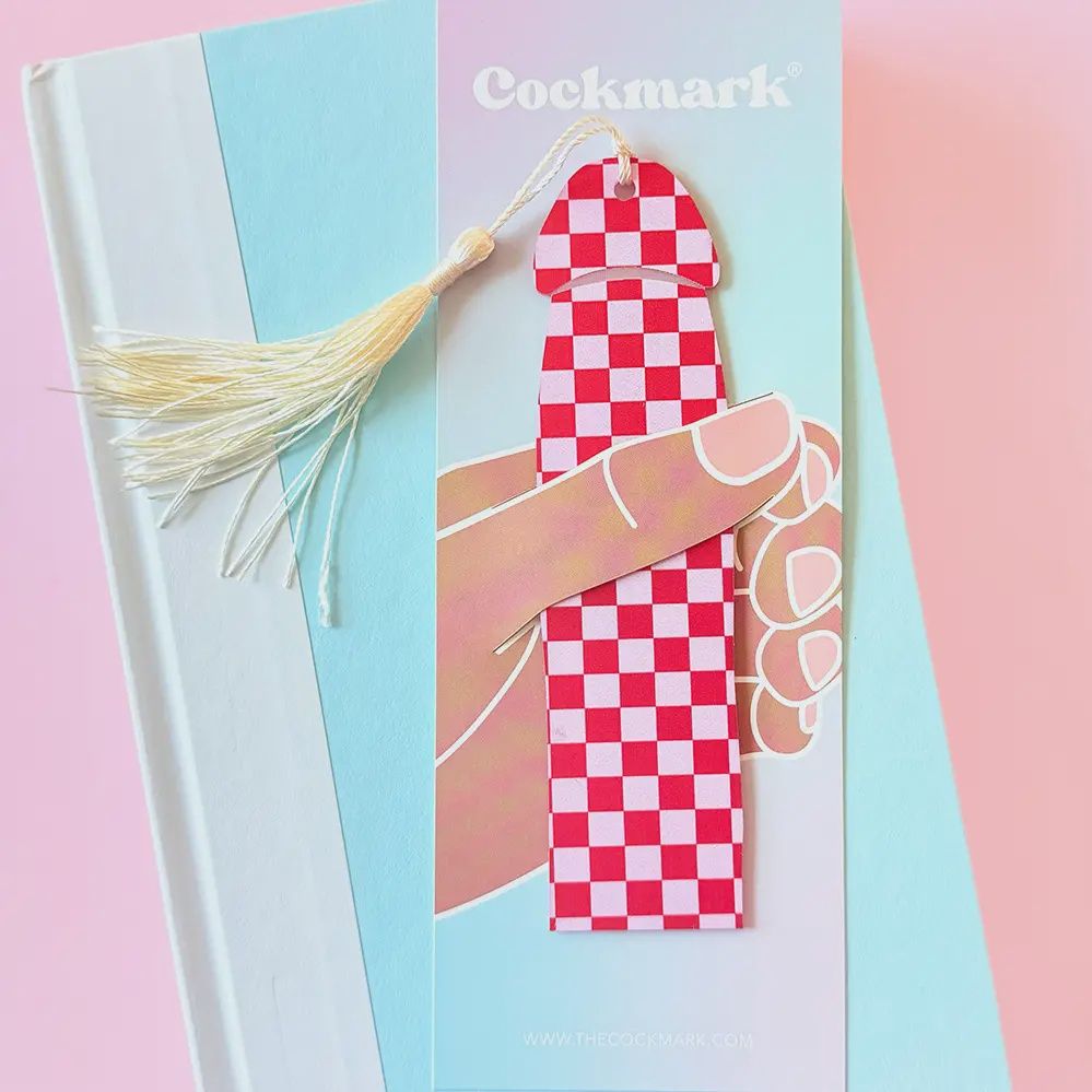 Vday Checkered Cockmark Bookmark