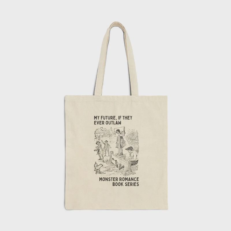 Funny Monster Romance Tote Bag, Paranormal Romance Reader