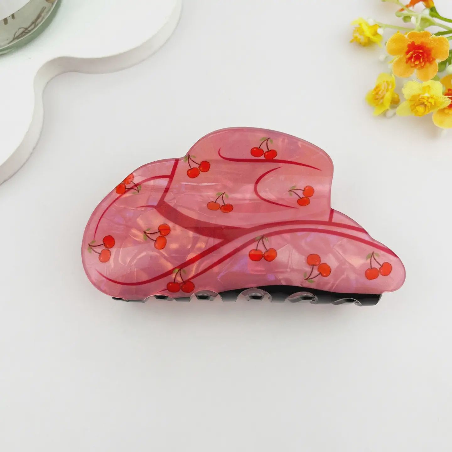 Cartoon Juice Can Print Hair Claw Clip, Option: Cherry