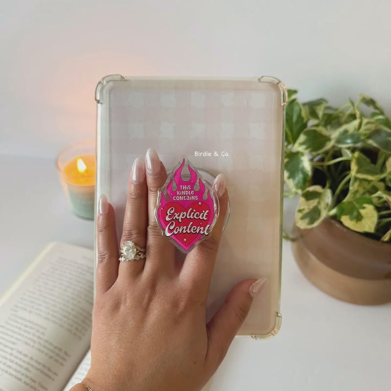 Explicit Content Kindle Grip,Bookish Gift,E-Reader Accessory
