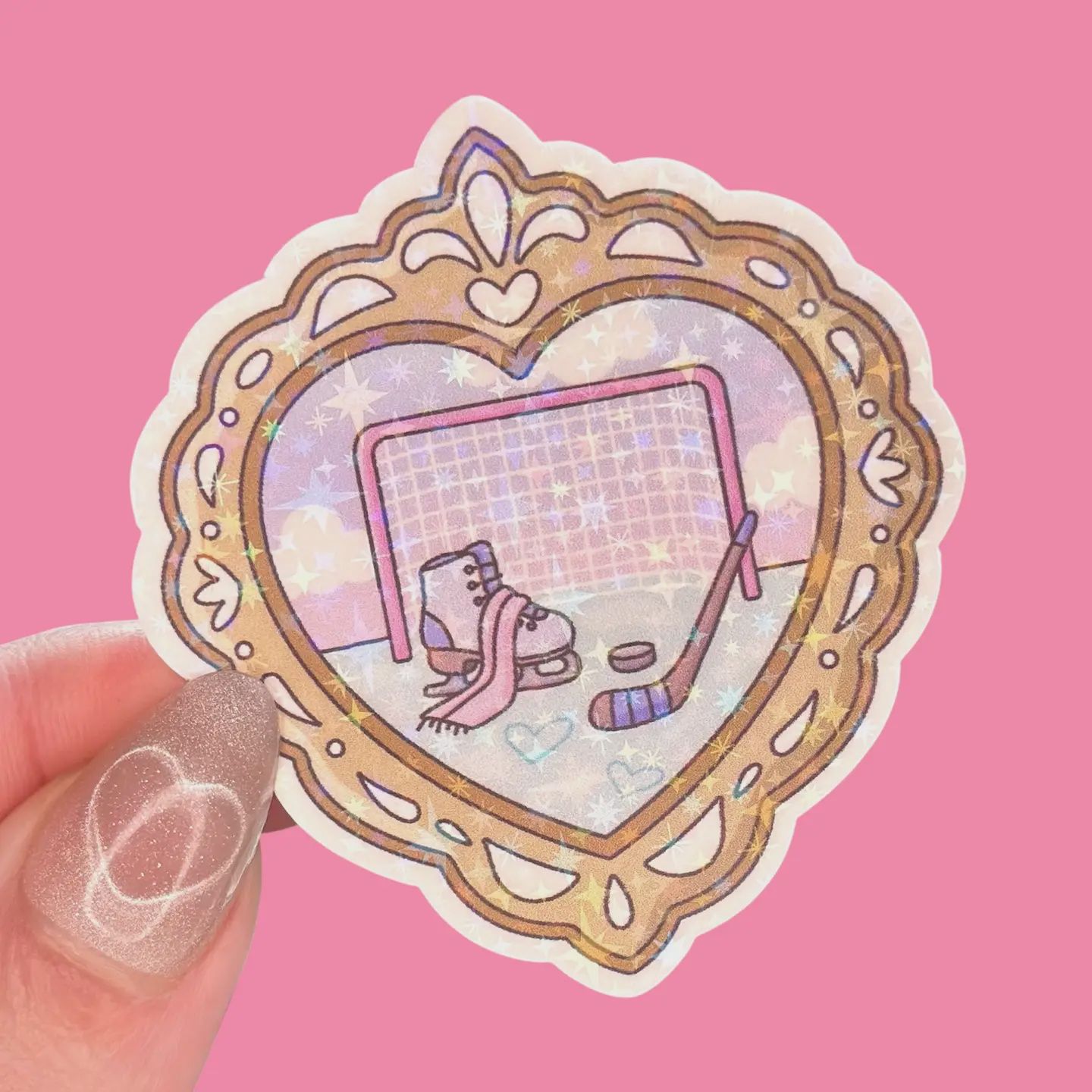 Hockey Romance Holographic Sticker