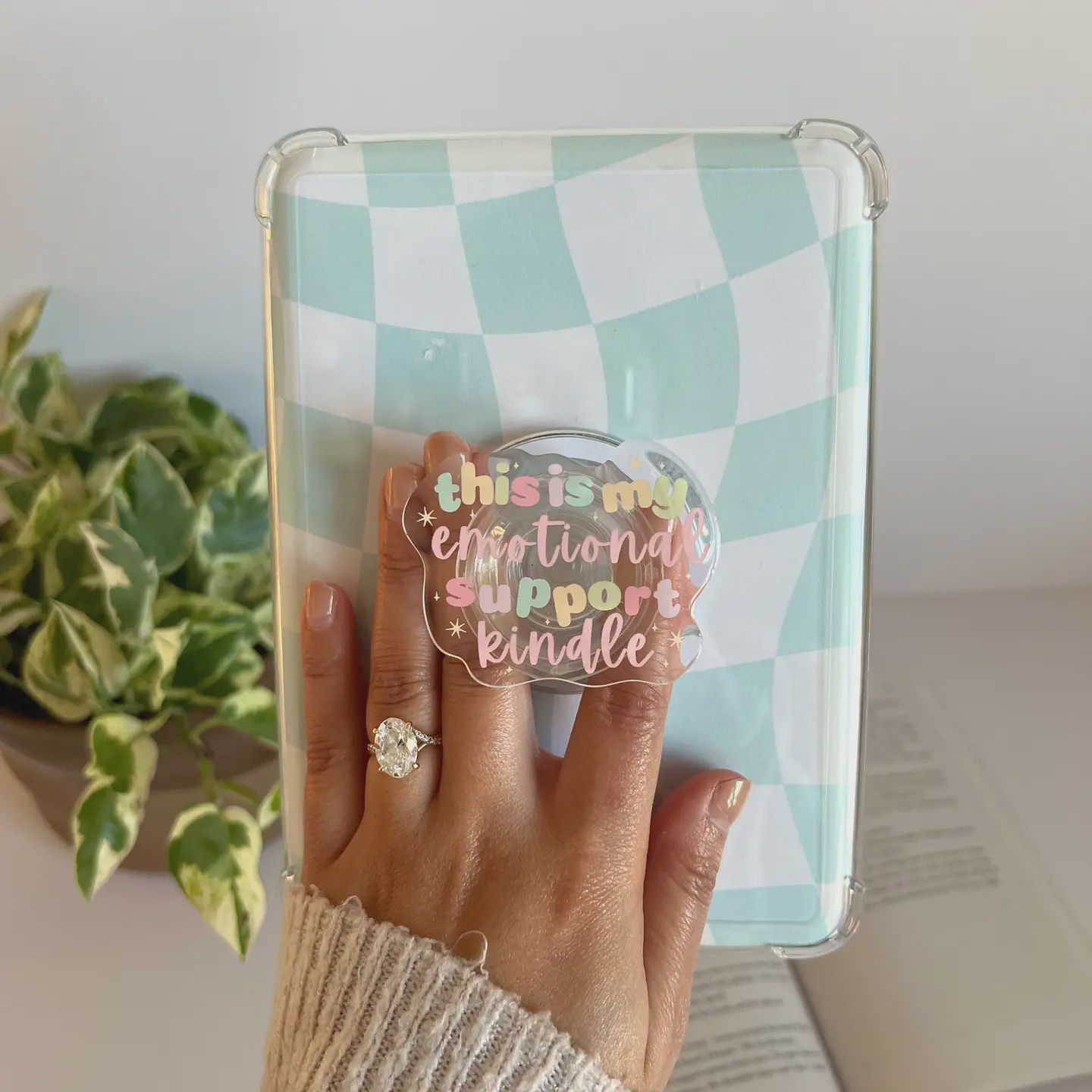 Emotional Support Kindle Grip,Mag-Safe E-Reader Accessory