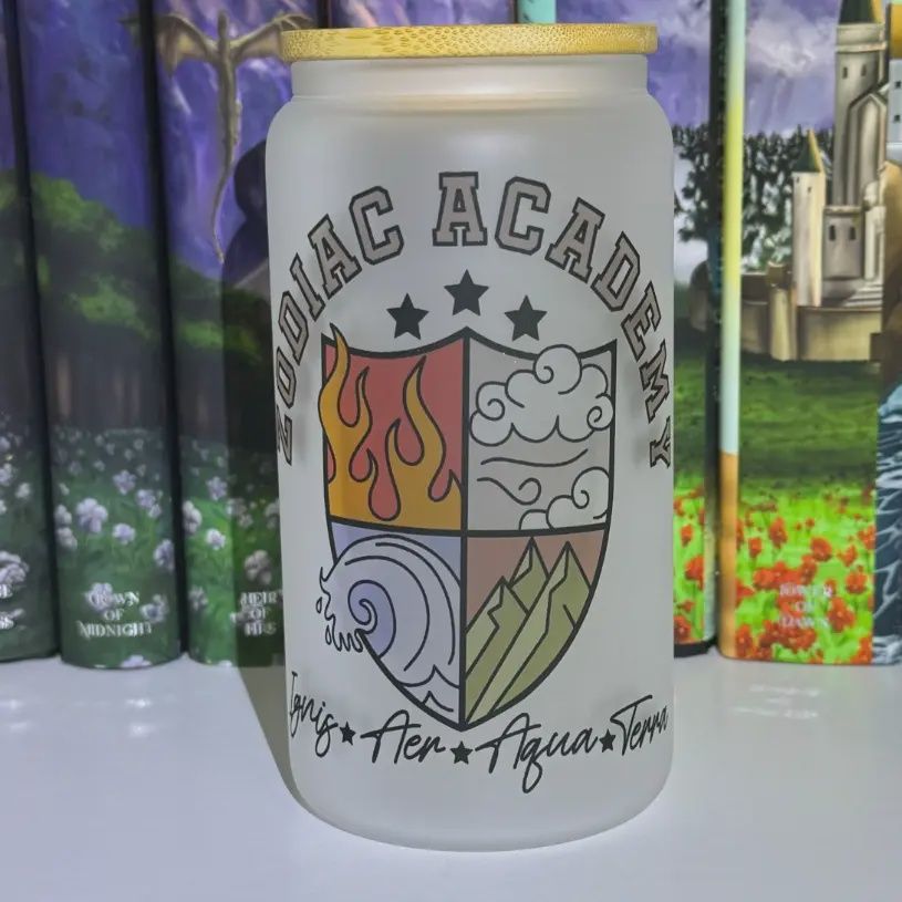 Zodiac Academy All Houses Iced Coffee Glass