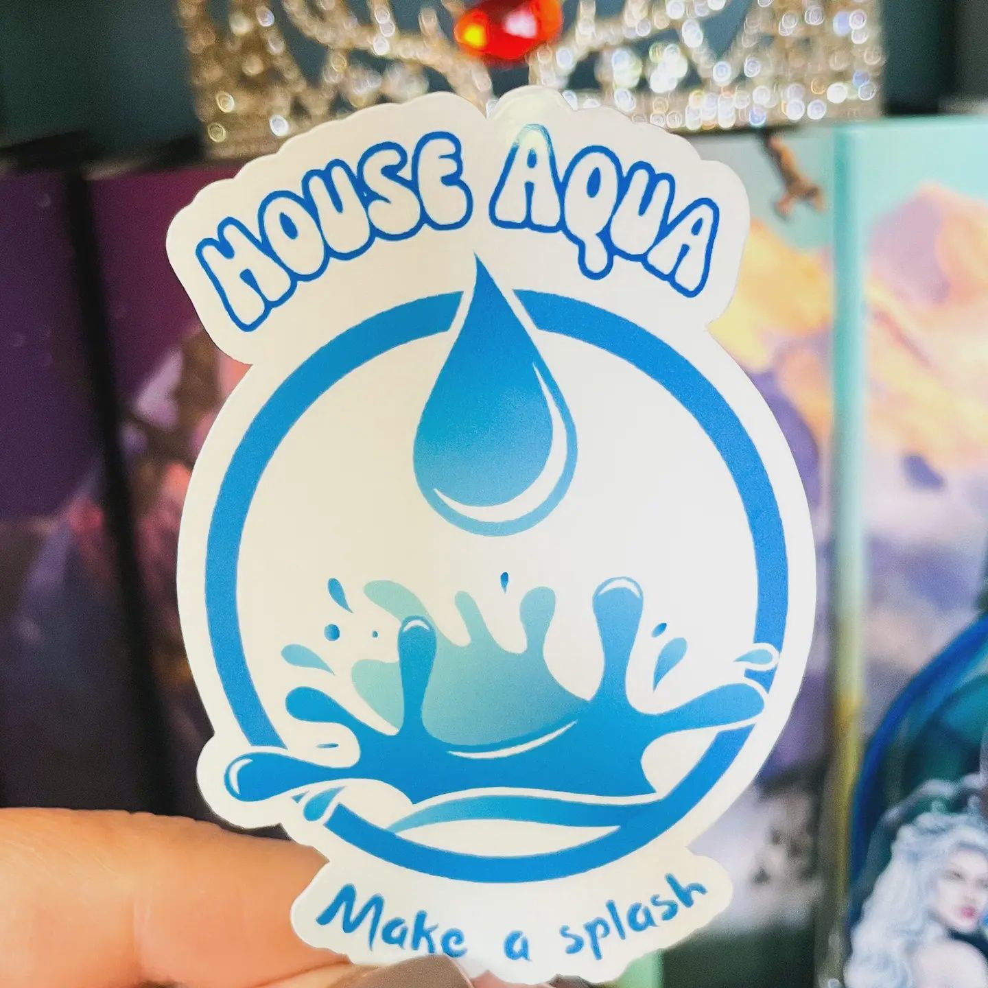 Zodiac Academy House Aqua Laminated Vinyl Sticker