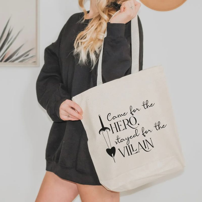 Came For the Hero, Stayed For the Villain Canvas Tote Bag