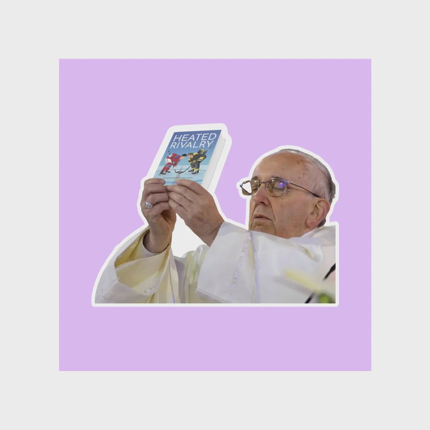 Pope Holding Heated Rivalry Sticker