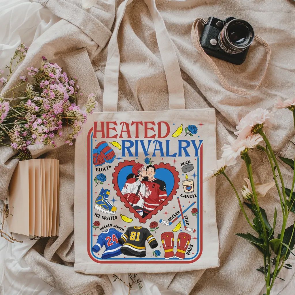 Heated Rivalry Hearts Tote Bag