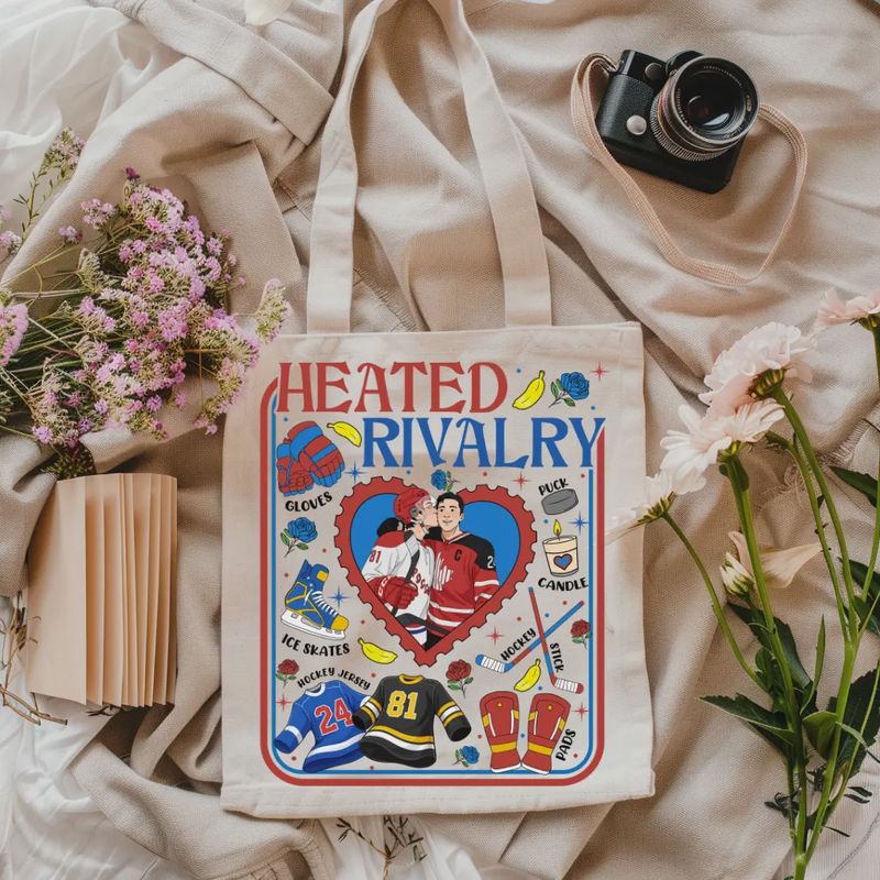 Heated Rivalry Hearts Tote Bag