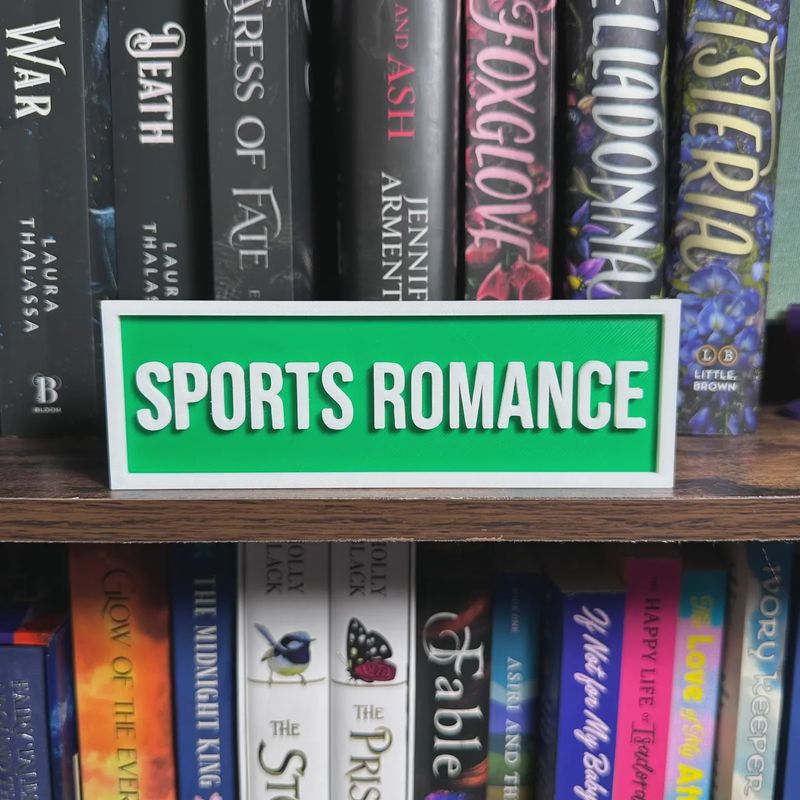 Sports Romance Sign | Bookshelf Decor