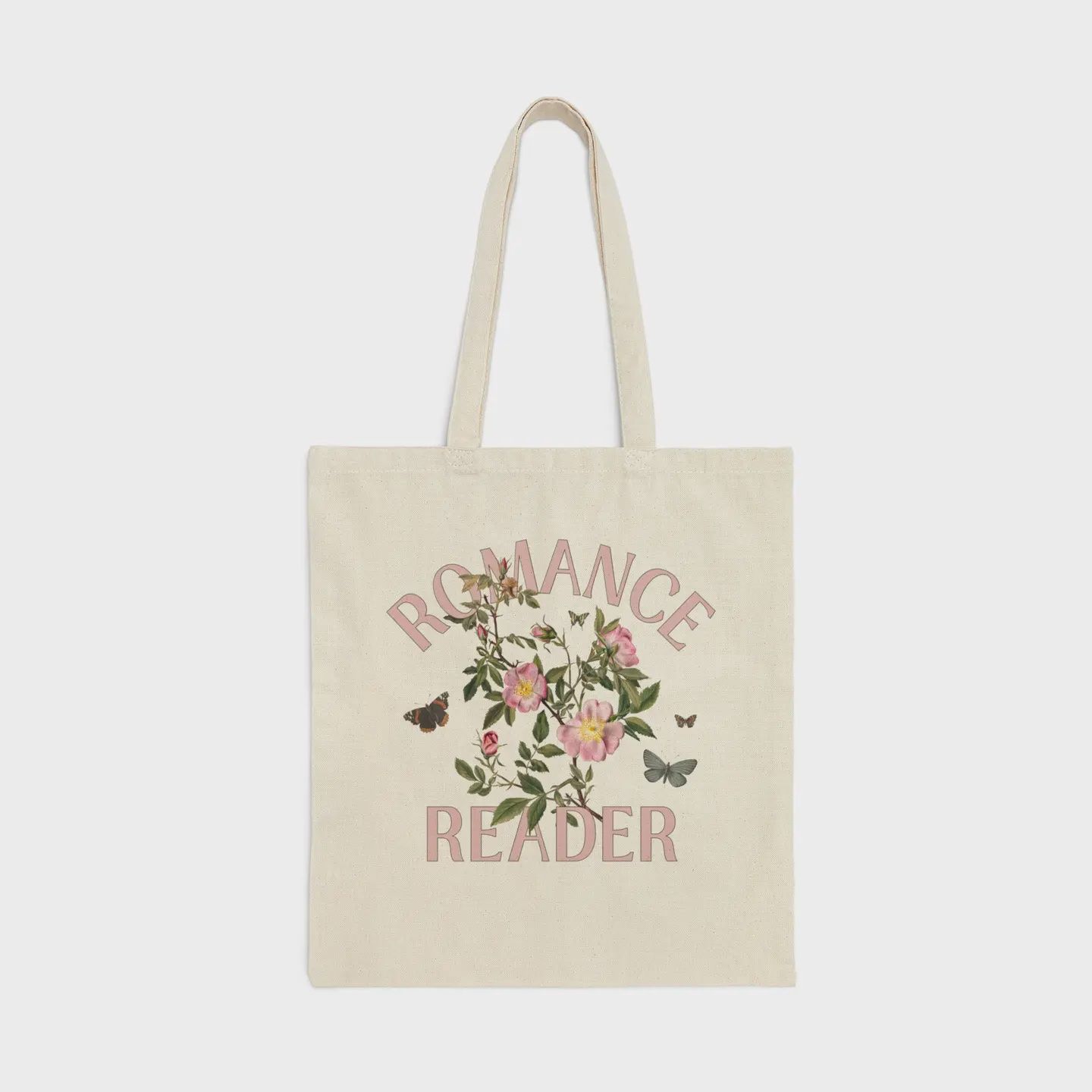 Romance Reader Tote Bag with Vintage Botanical Flowers