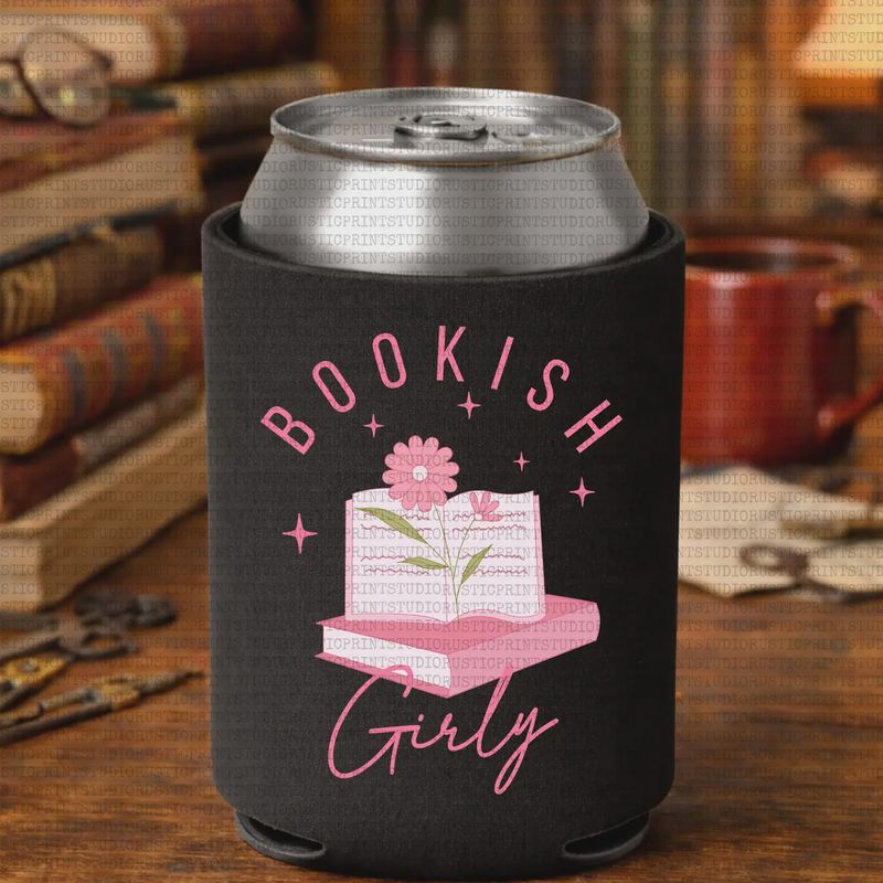 Bookish Koozie Can Cooler Bookish Girly Can Cooler