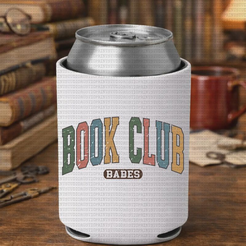Bookish Koozie Can Cooler Book Club Babe Can Cooler