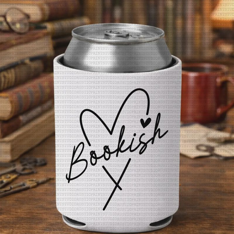 Bookish Koozie Can Cooler Bookish Heart Can Cooler