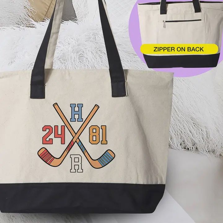 Heated Rivalry Inspired 24 81 Hockey Tote Bag