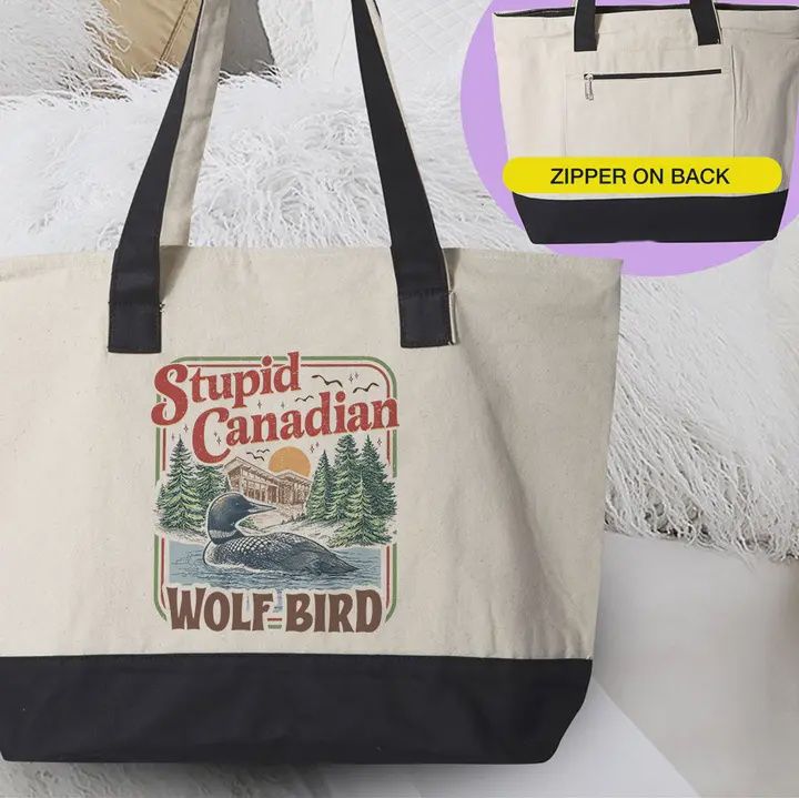 Stupid Canadian Wolf Bird Heated Rivalry Inspired Tote Bag