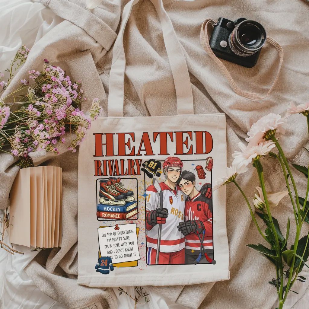 Heated Rivalry Bookstack Tote Bag