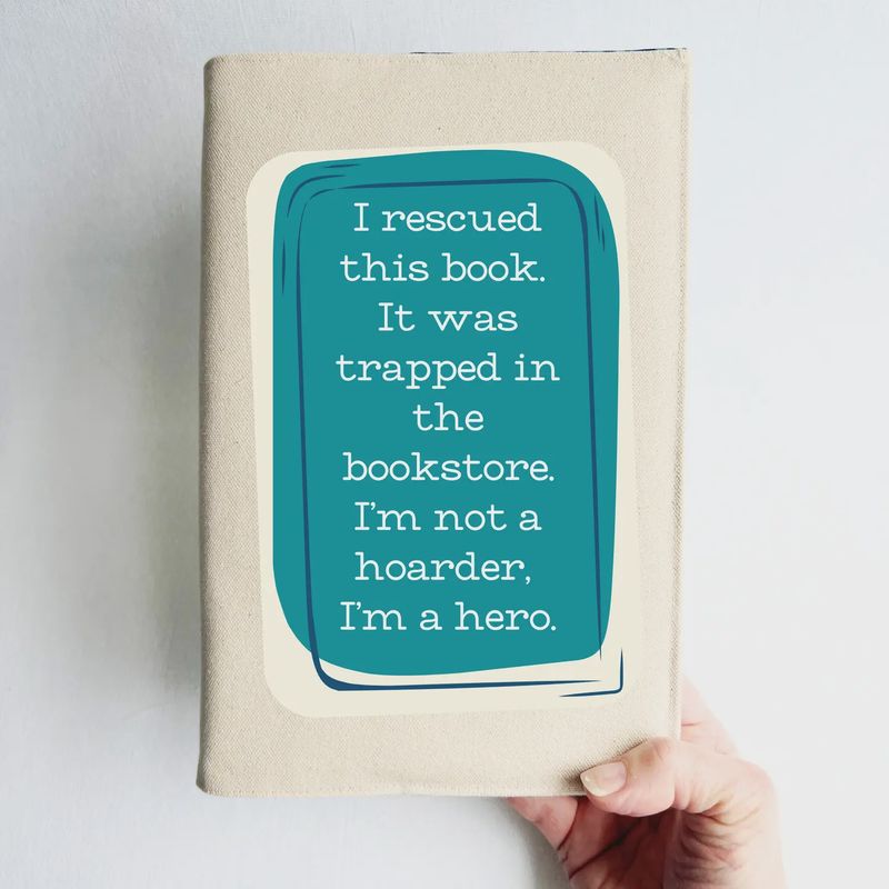 Reusable Adjustable Fabric Book Cover -Rescuing Books Trapped in the Bookstore
