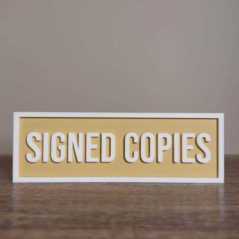 Signed Copies Sign | Bookshelf Decor