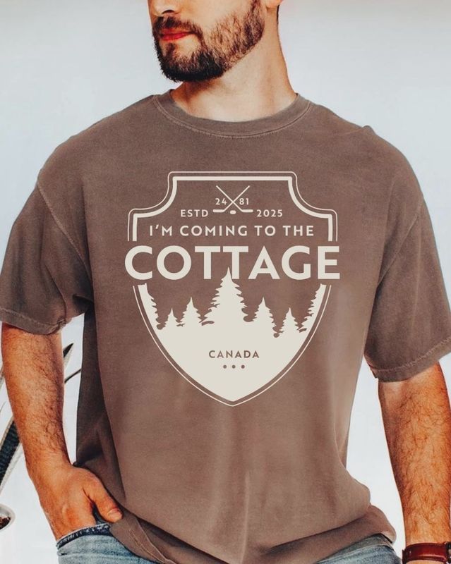 Comfort Color Coming To the Cottage Shirt, Cozy Cabin Tee