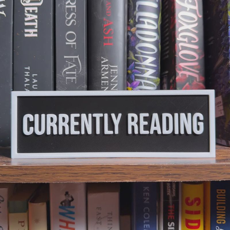 Currently Reading Sign | Bookshelf Decor