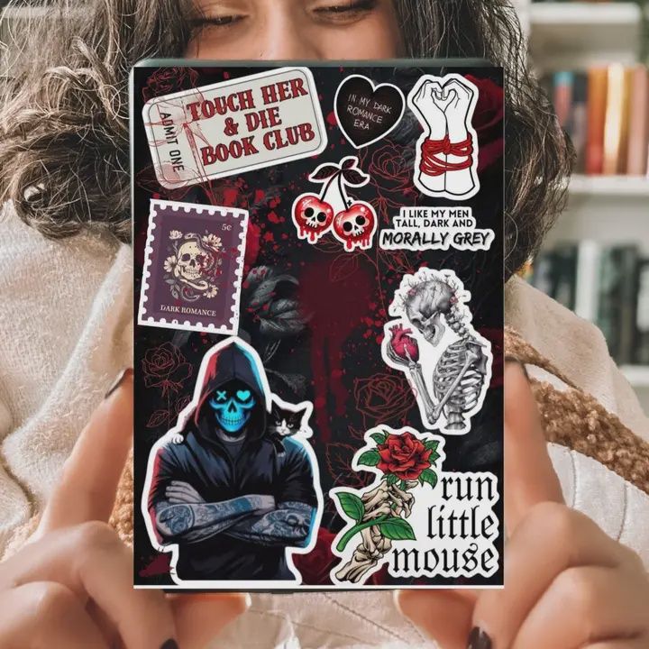 Dark Romance Kindle Insert with Sparkly Overlay, Morally Grey Bookish Clear Kindle Case Insert