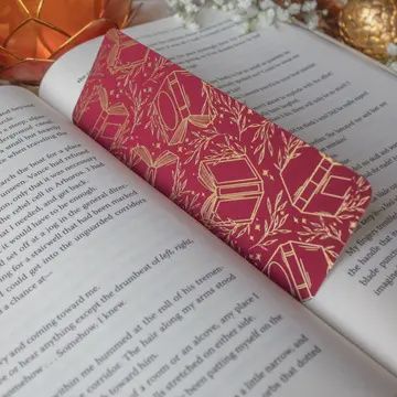 Maroon Books Gold Foil Bookmark