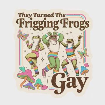 Funny Lgbtq Frog Pride Humor Buff High Quality Vinyl Sticker