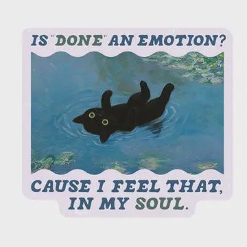 Mental Health Cute Kitty Cat Pond High Quality Vinyl Sticker