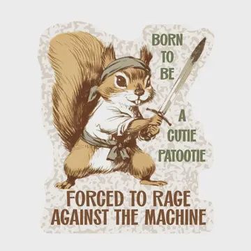 Funny Squirrel Cute Rage Fight High Quality Vinyl Sticker