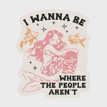 Introvert Mermaid Personality High Quality Vinyl Sticker