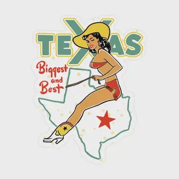 Texas Tx Cowgirl Austin Dallas High Quality Vinyl Sticker