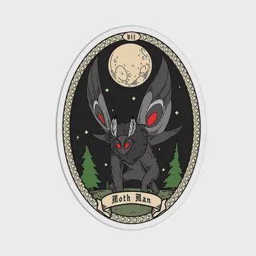 Moth Man Vinyl Textured Sticker