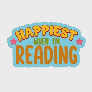 Happiest When I'm Reading Books and Reading Stickers