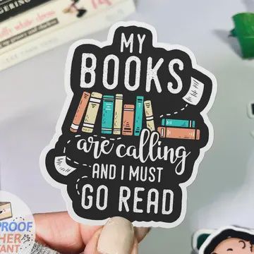 My Books Are Calling Reading Sticker, 3" Waterproof Decal