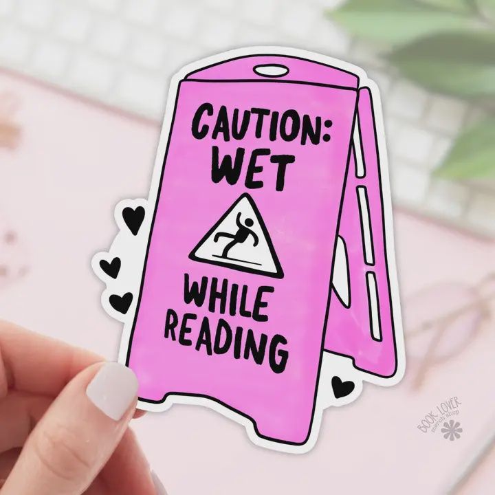 Caution: Wet While Reading Stickers / Bookish Stickers