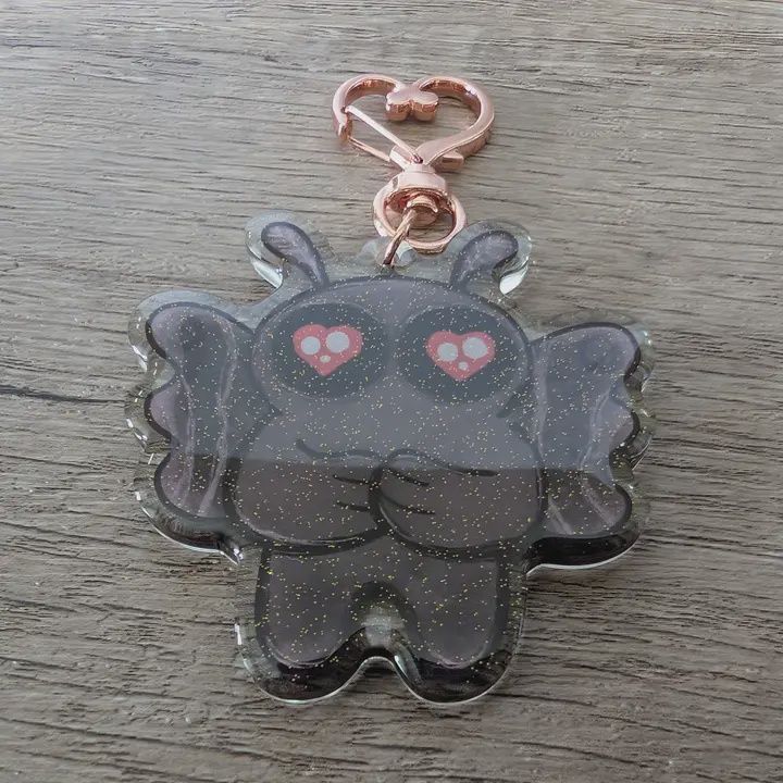 Mothman Keychain - Cute Sparkly Cryptid Charm