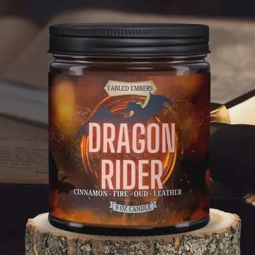 Dragon Rider Fantasy Bookish Candle