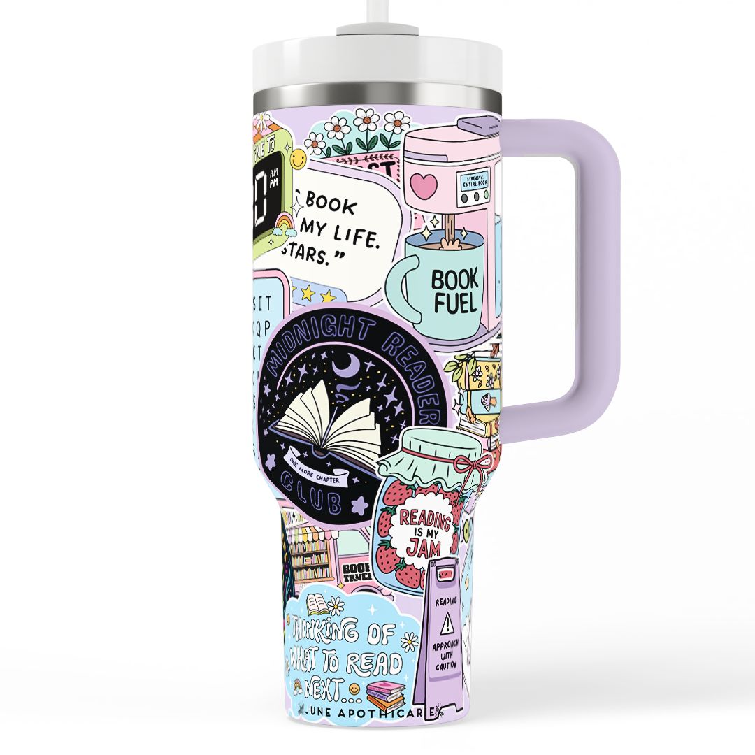 Bookish Stickers 40 oz Insulated Handle Tumbler