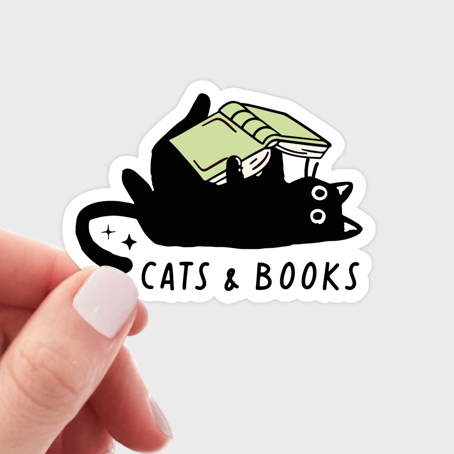 Cats &amp; Books Sticker - book shop, bookstore, reading, kitty