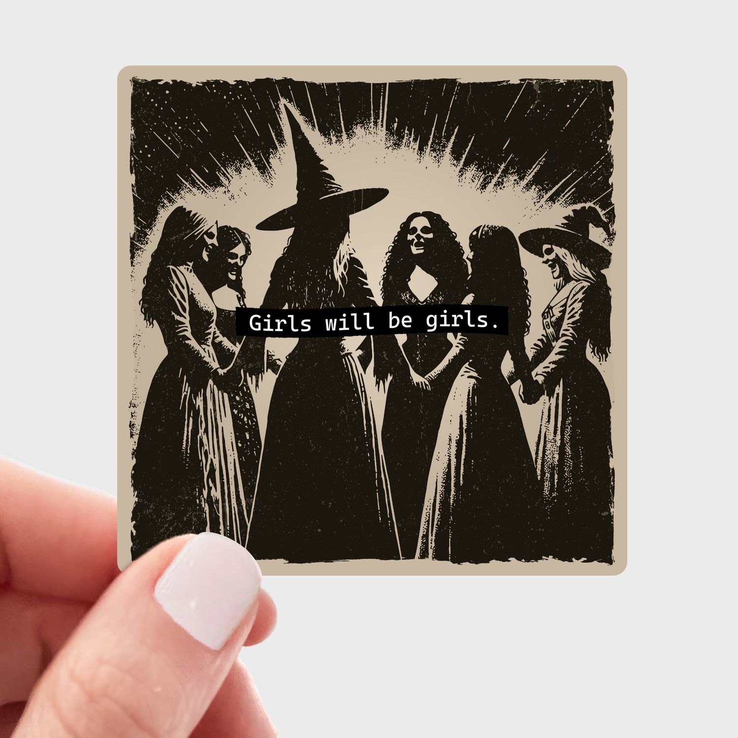 Girls Will Be Girls Sticker - dark, witches, halloween, dark