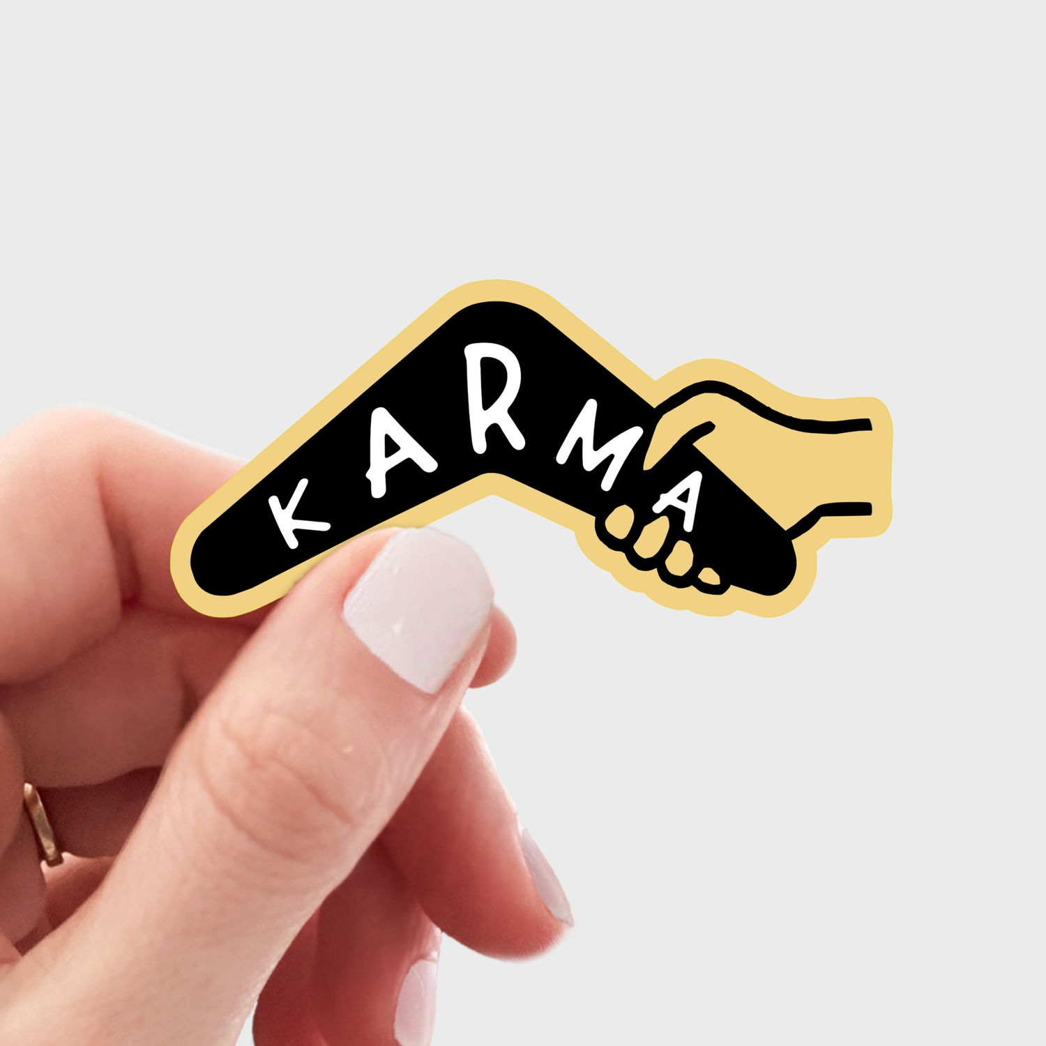 Karma Sticker - boomerang, is a bitch, funny, cute, snarky