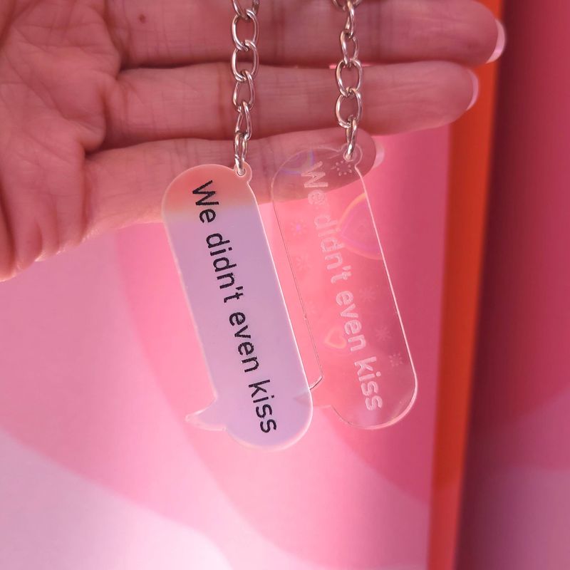 "We didn't even kiss" - Heated Rivalry Iridescent Keychains