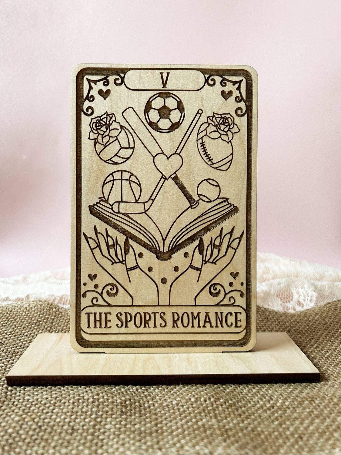 The Sports Romance Tarot Card Shelf Sitter w/ Stand