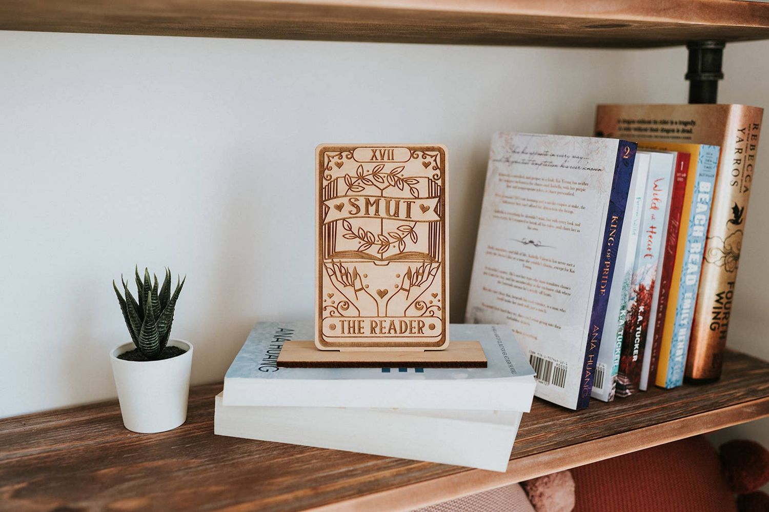 The Reader - Smut Tarot Card Shelf Sitter w/ Stand, Material: Wood