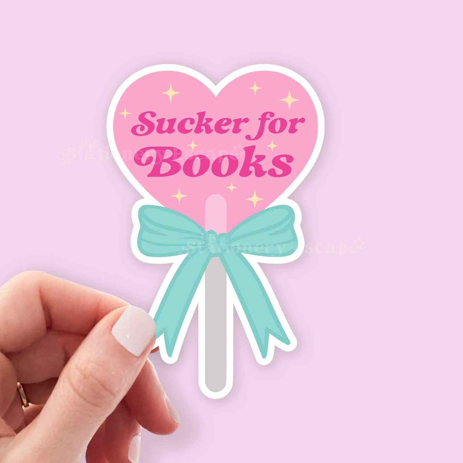 Sucker for Books Lollipop Sticker