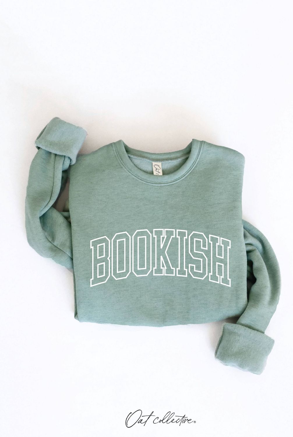 BOOKISH   Graphic Sweatshirt, Color: DARK H. SAGE, Size: XL