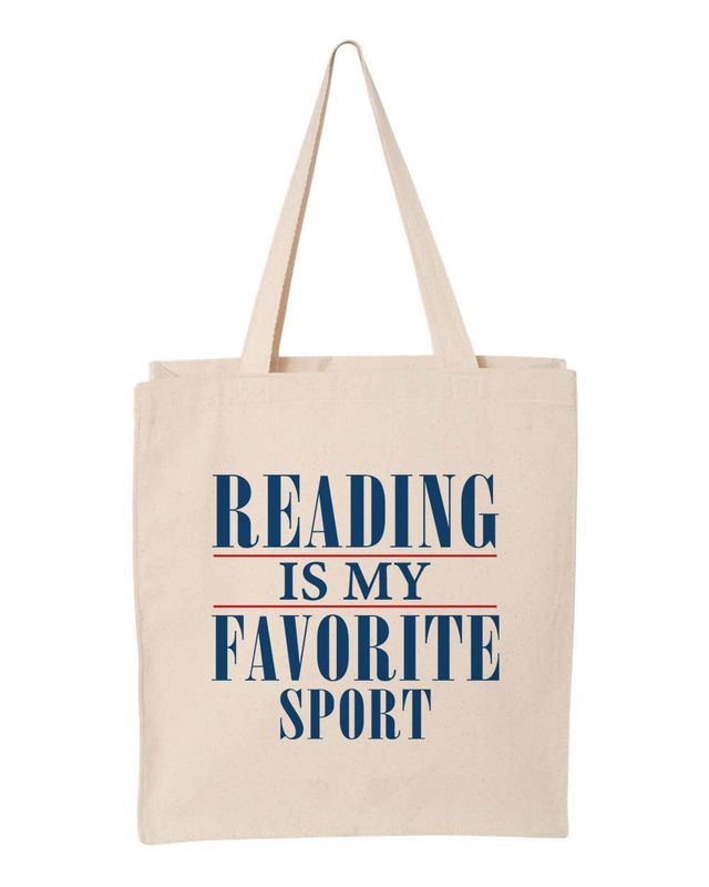 Reading Is My Favorite Sport Book Lover Canvas Tote Bag 