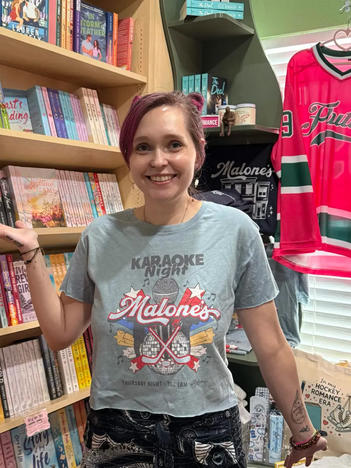 Malones Karaoke Night Crop Tee